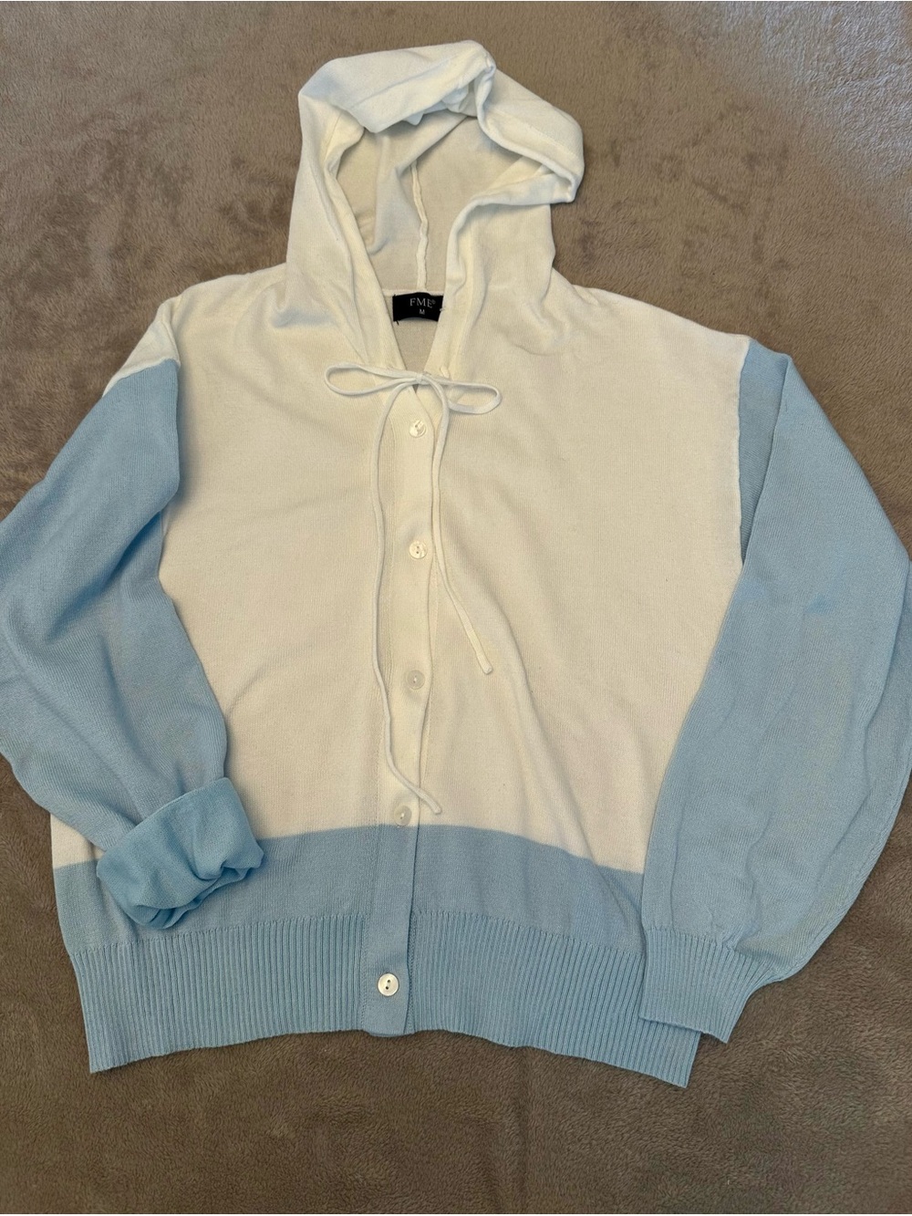 FME- Hooded Button-Front Top/Cardigan NWOT